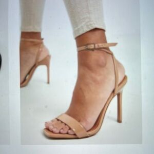 ASOS barely there sandals in beige patent